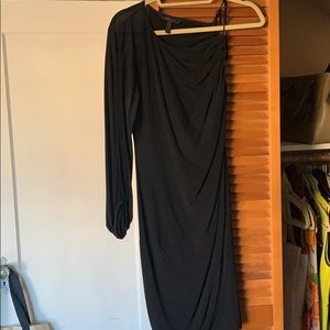 BCBG black one shoulder dress